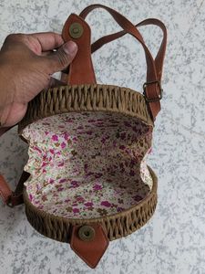 Round Woven Crossbody Bag