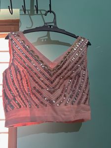 Elegant Pink Sequined Lehenga Choli