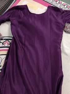 Purple party wear kurta set