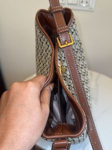 MANGO Stylish Monogram Bucket Bag