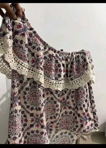 Boho one-Shoulder Floral Top