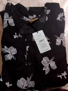 Miyanka Black Floral Print Kurta