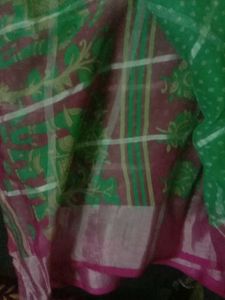 Beautiful Pink and Green Saree