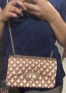 Rose Gold Party Wear Sling/hand Bag