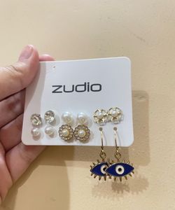 Zudio Earring Set - Evil Eye & Studs