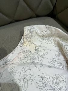 White Floral Print Kurti