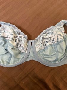 Light Blue-Purple Floral Lace Bra