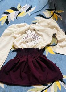 combo Cute Giraffe Print Tops - Set of