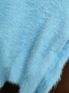 Fluffy Blue Knit Sweater