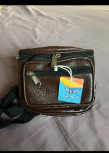 Stylish Brown Leather Waist Bag