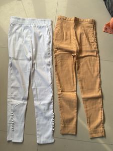 Stylish White and Tan Pants