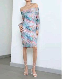 Colorful Long Sleeve Bodycon Dress