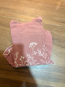 AND Dusty Rose Floral Embroidered Peplum Top