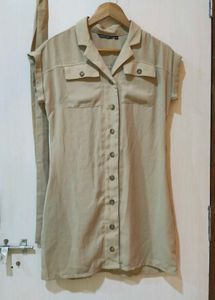 Beige Shirt Dress