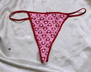 Cute Heart Print Thong Panty