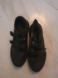 Black Velcro Action School Shoes