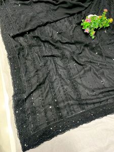 thread sequence work black party look saree vt. .no coins swap offer..only cash plz...