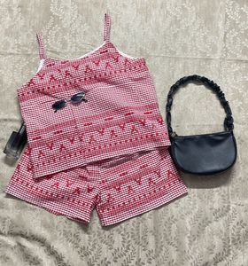 Red Gingham Pajama Set