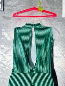 Emerald Green Velvet Jumpsuit
