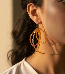 pinterest Inspired Orange Beaded Dangle Earrings