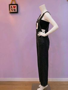 New Black Denim Overalls