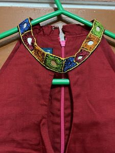 Elegant Red Halter Neck kurti set