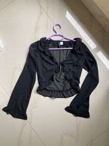 H&M Ruffle Mesh Top
