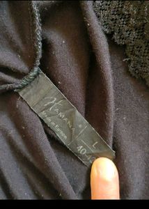 Black Lace Trim Tunic Top