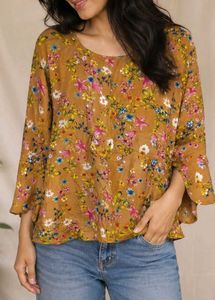 Boho Floral Print Top