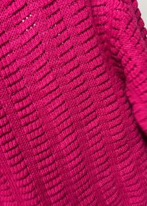 Magenta Textured Knit Sweater