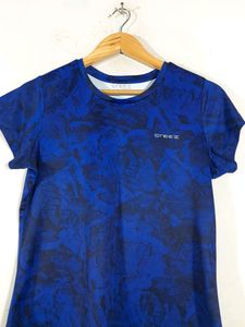Grey Printed Casual Active T-Shirt (Women's)