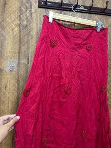 Vibrant Red Skirt with Heart Detail(Brand new )