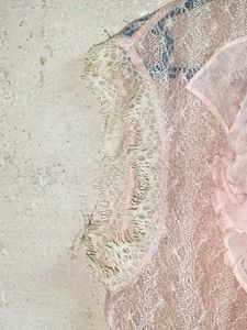 Chic Lace Blouse with Ruffles Sheer Shirt