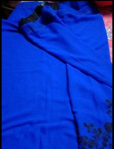 Blue saree with beautiful Yellow Blouse