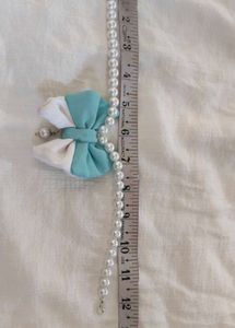 Cat dog Pearl Bow Necklace