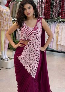 Designer Peacock Embroidered saree