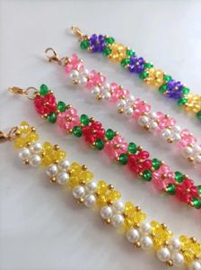 Handmade Crystal Beaded Flower Bracelet