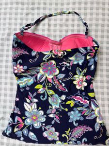 Chic Floral Halter Swim Top
