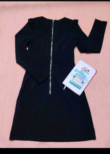(H&amp;M) Chic Black Ruffle Mini Dress