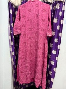 Pink Kurta with attached Jacket