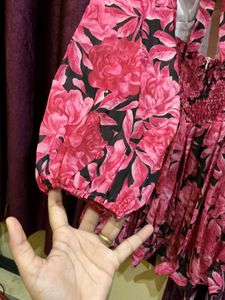 Floral Print Long Sleeve Mini Dress