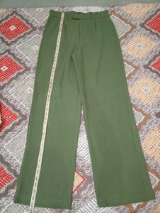 Olive Green Wide Leg Trousers