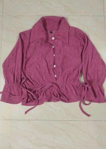 SHIRT TYPE CROP TOP