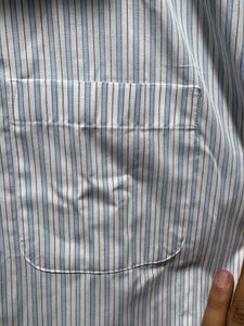Marks &amp; Spencer White Blue Formal Striped Shirt
