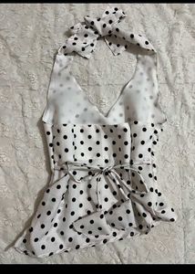 Polka Dot Halter Neck Top
