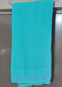 Teal Embellished Saree