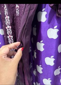 Embroidered Purple Kurta Set
