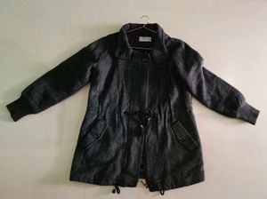 Elegant Gray Wool Blend Coat