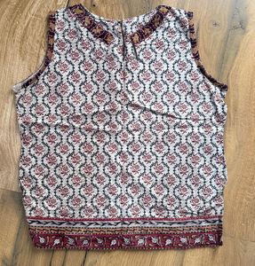 Boho Print Sleeveless Blouse