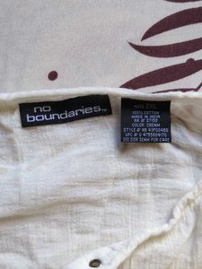 Cream Linen Blend Henley Top